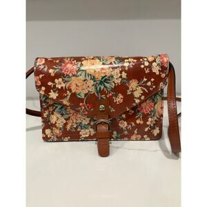 Patricia Nash‎ Vintage Botanical Crossbody Brown Yellow Floral 10th Anniversary